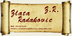 Zlata Radaković vizit kartica